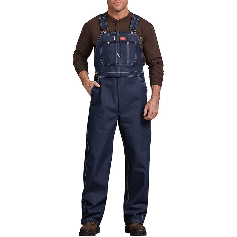 Dickies Men's Coverall Bib Overall Workwear Cotton Denim 83294 Indigo Blue